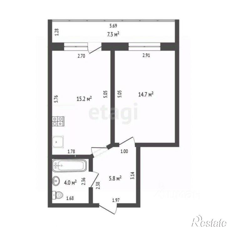 1-комн квартира ул Ставропольская, 202,  д. 202