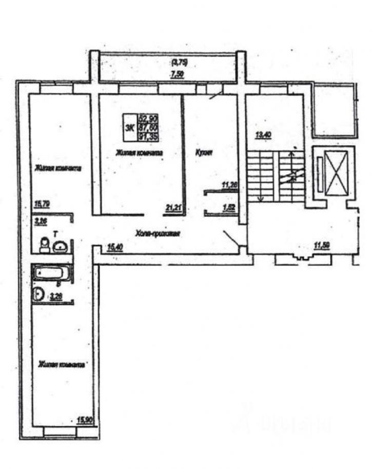 3-комн квартира Физкультурная улица, 103