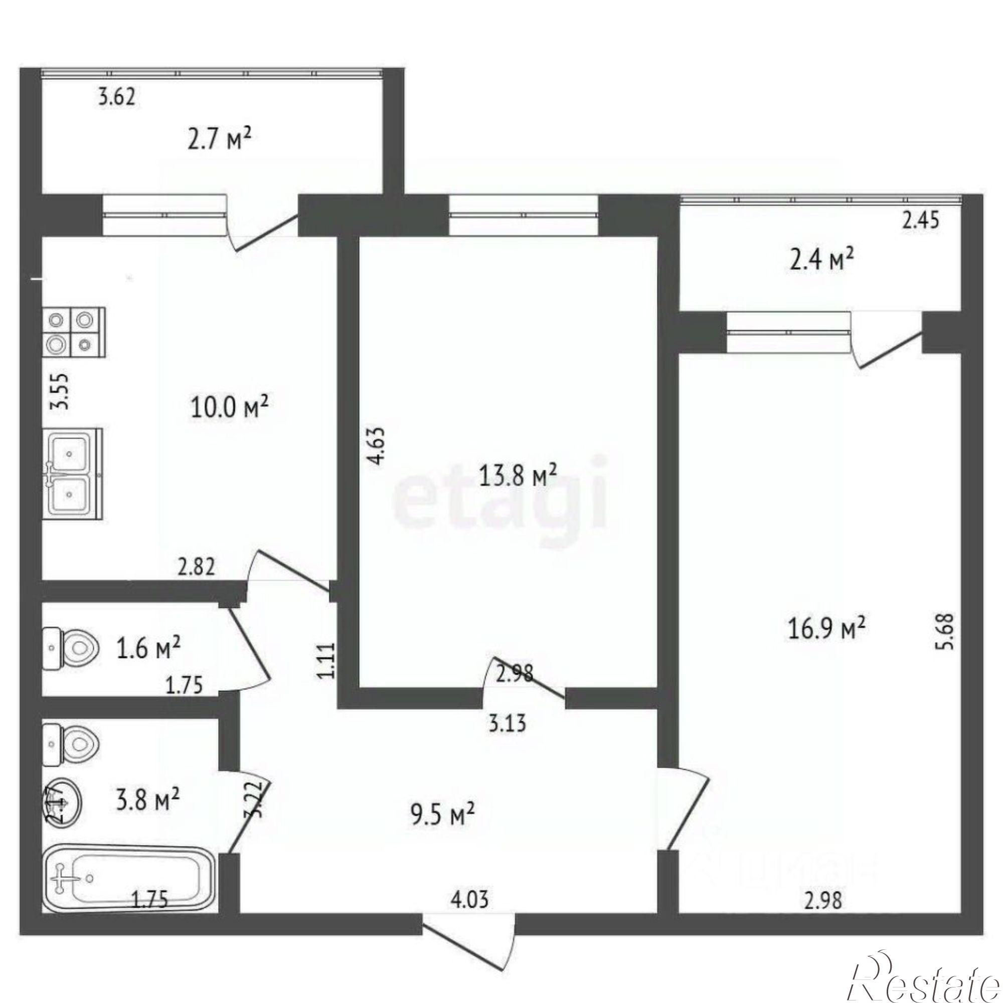 Купить квартиру за 6 300 000 рублей на Парниковая улица, 1
