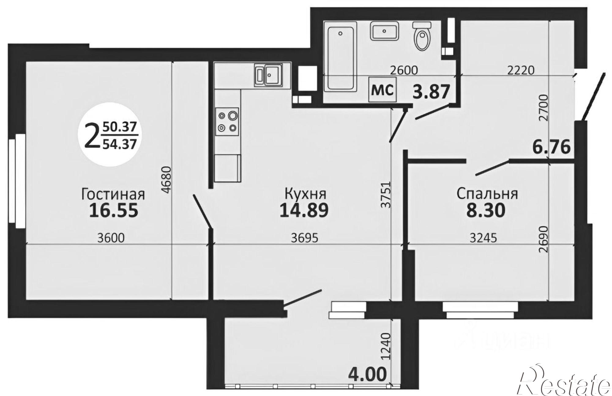 Купить квартиру за 6 400 000 рублей на Московское (18 км) шоссе, 37