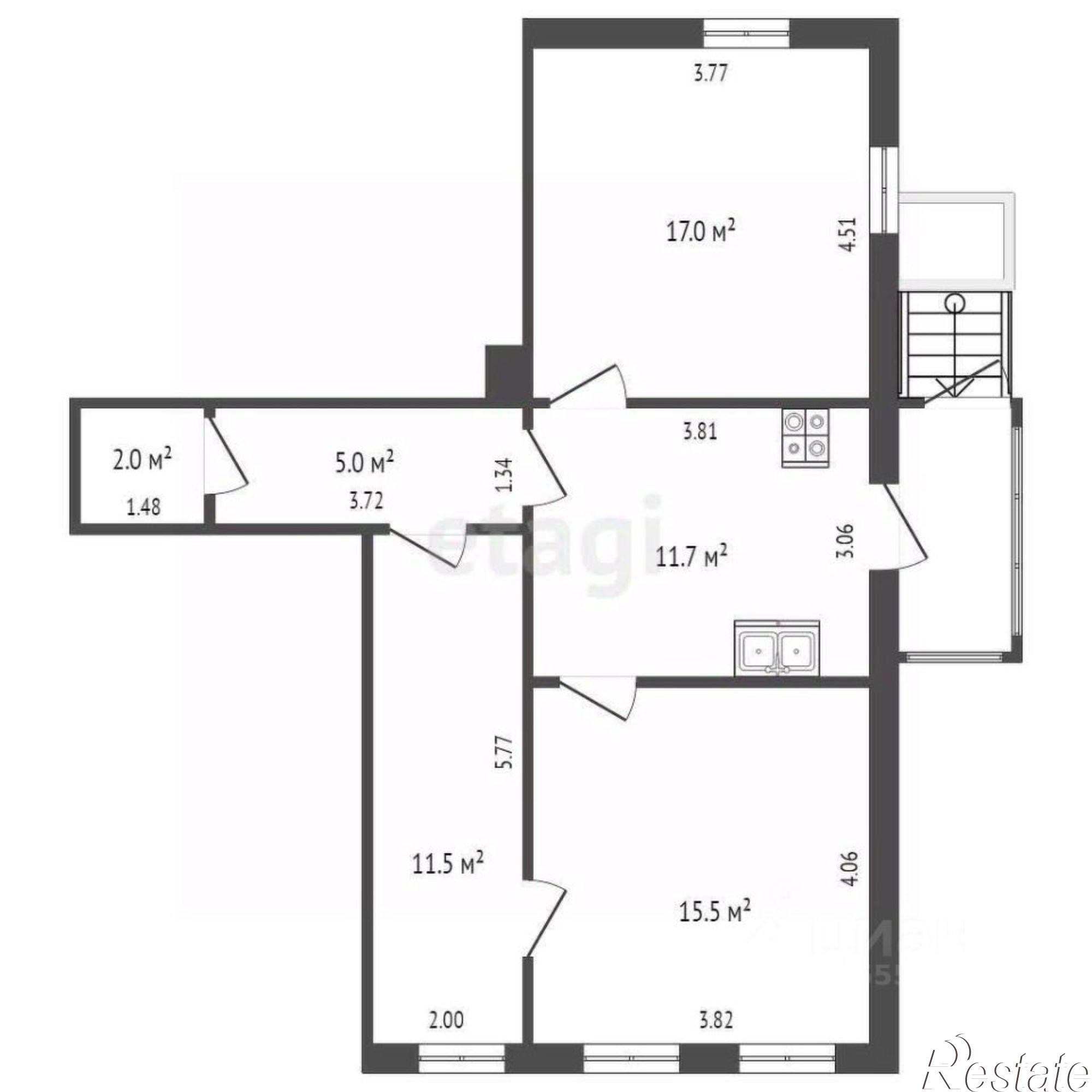 Купить квартиру за 4 190 000 рублей на улица Куйбышева, 14