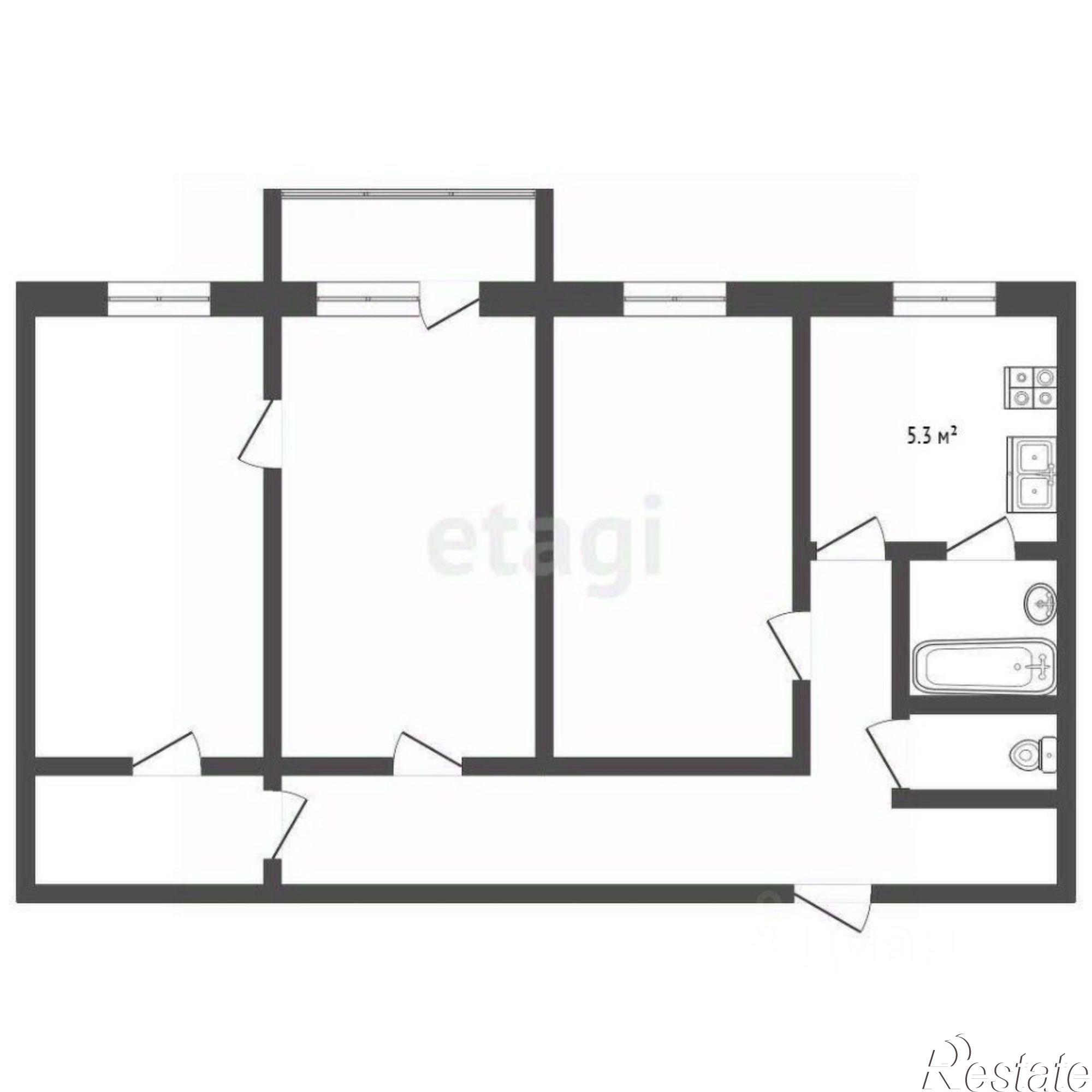 Купить квартиру за 6 700 000 рублей на ул Первомайская, 25