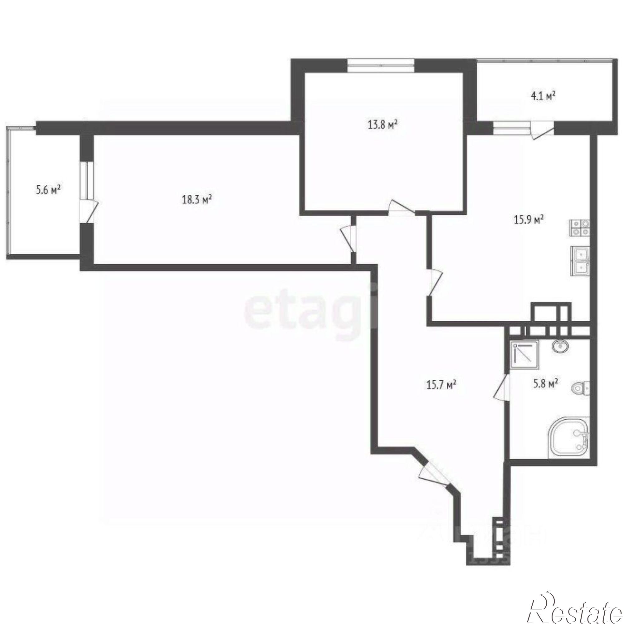 Купить квартиру за 11 400 000 рублей на Центральная улица, 25