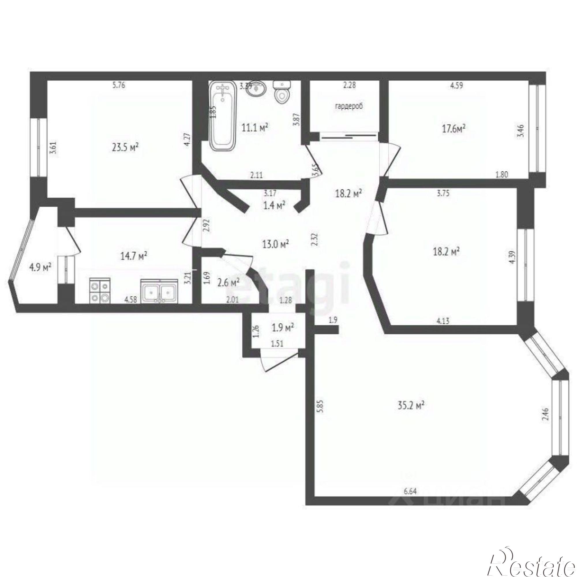 Купить квартиру за 26 400 000 рублей на Садовая улица, 280