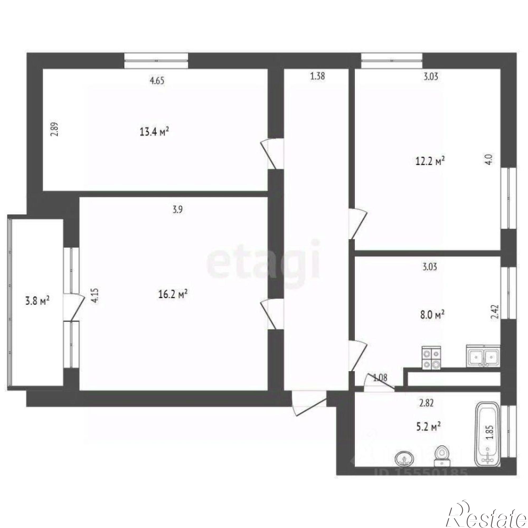 Купить квартиру за 6 350 000 рублей на Радонежская улица, 7