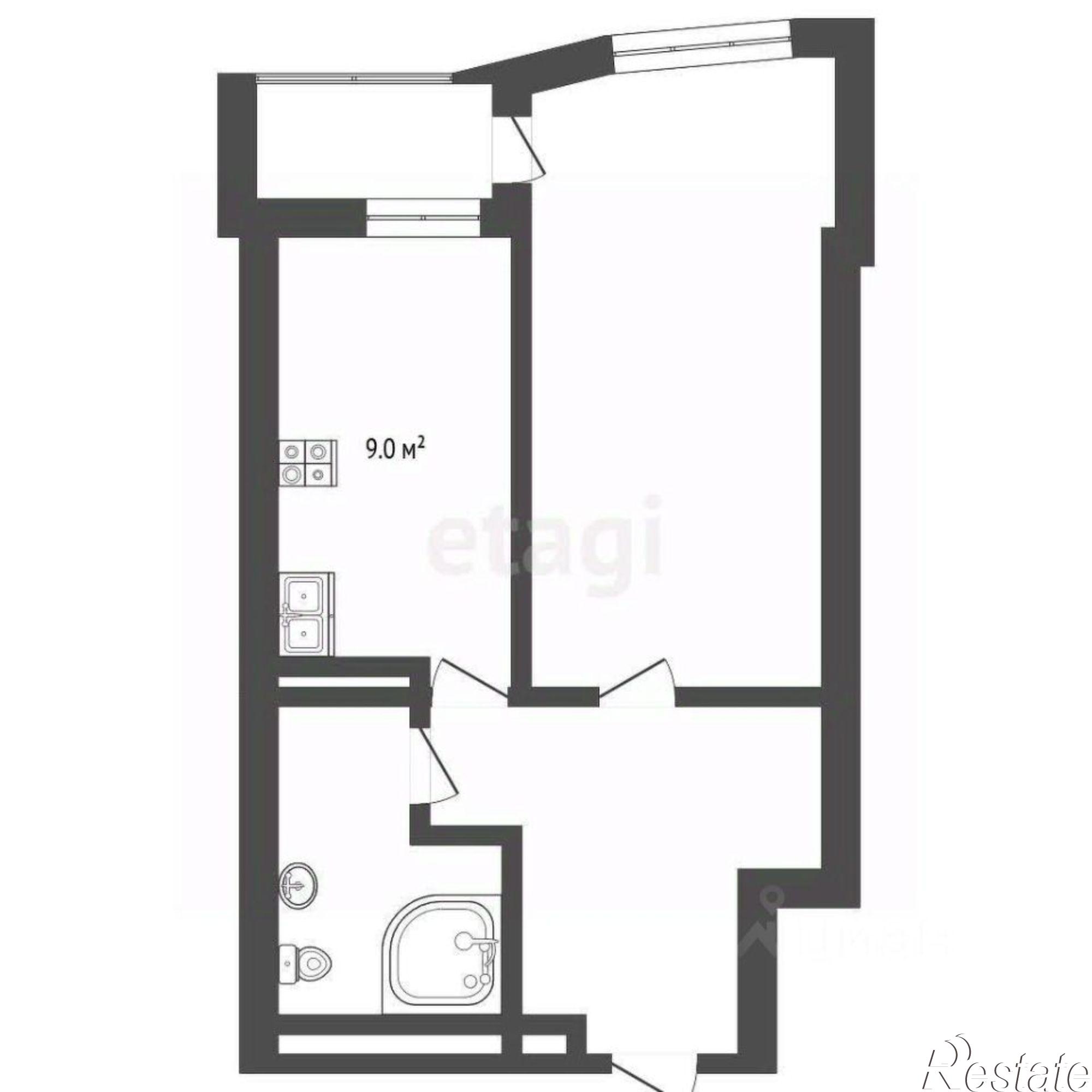 Купить квартиру за 9 200 000 рублей на улица Луначарского, 5