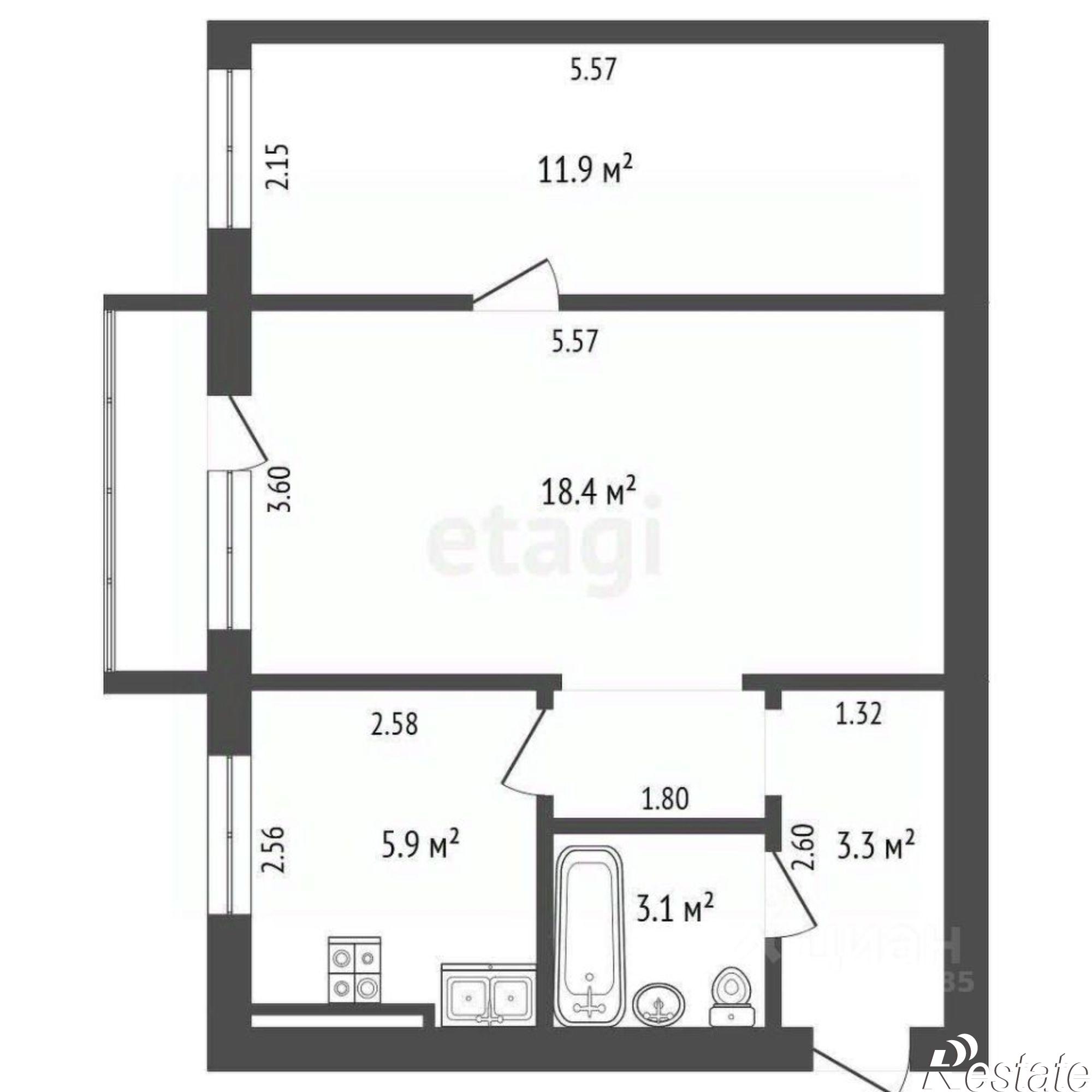 Купить квартиру за 4 800 000 рублей на ул Гагарина, 169