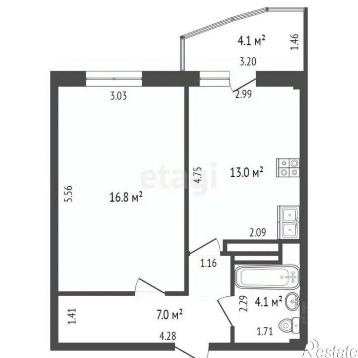1-комн квартира проспект Карла Маркса, 32,  д. 32