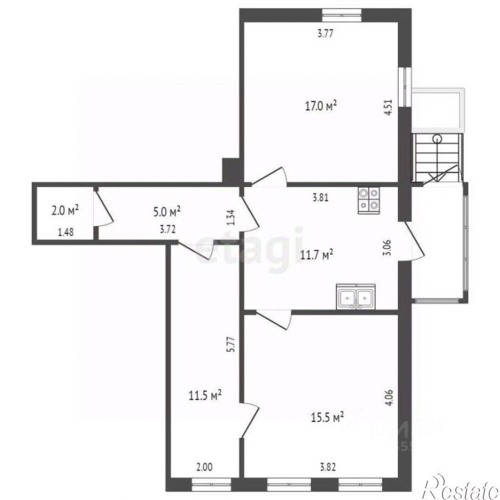 3-комн квартира улица Куйбышева, 14,  д. 14