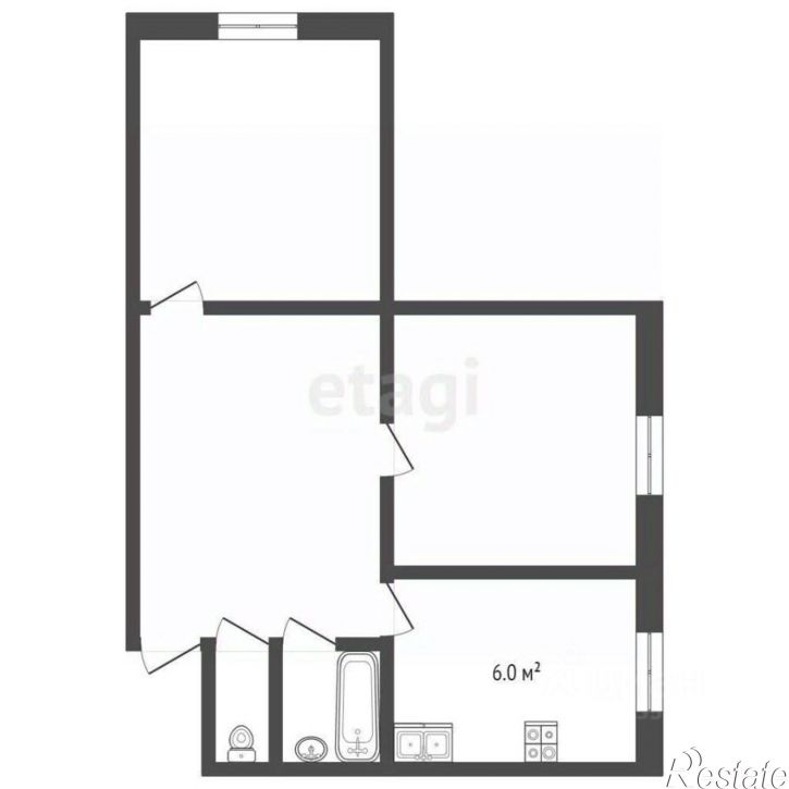 2-комн квартира Ташкентский переулок, 1,  д. 1