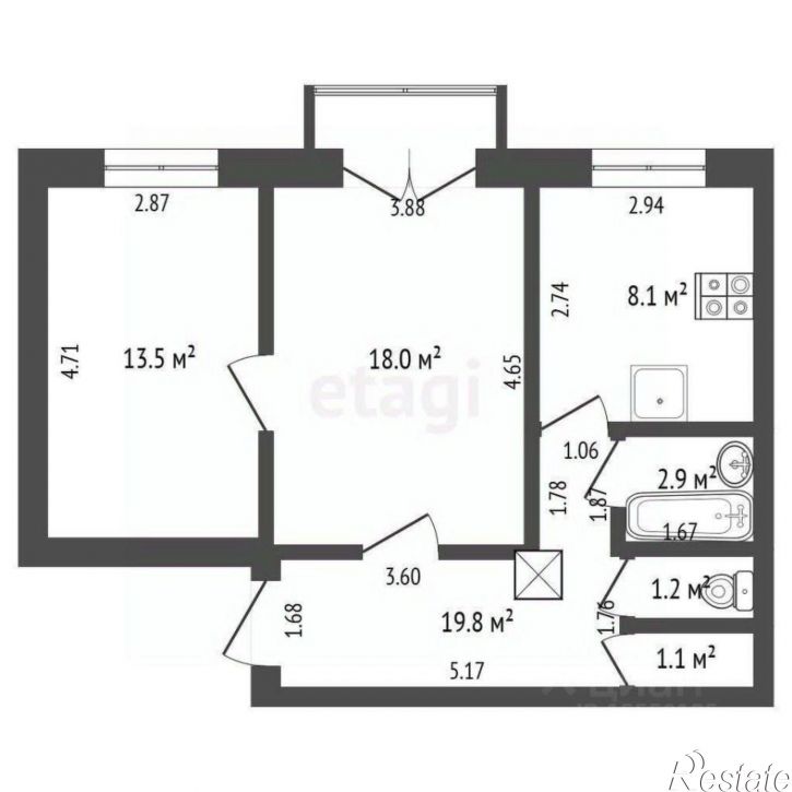 2-комн квартира пр-кт Масленникова, 47,  д. 47