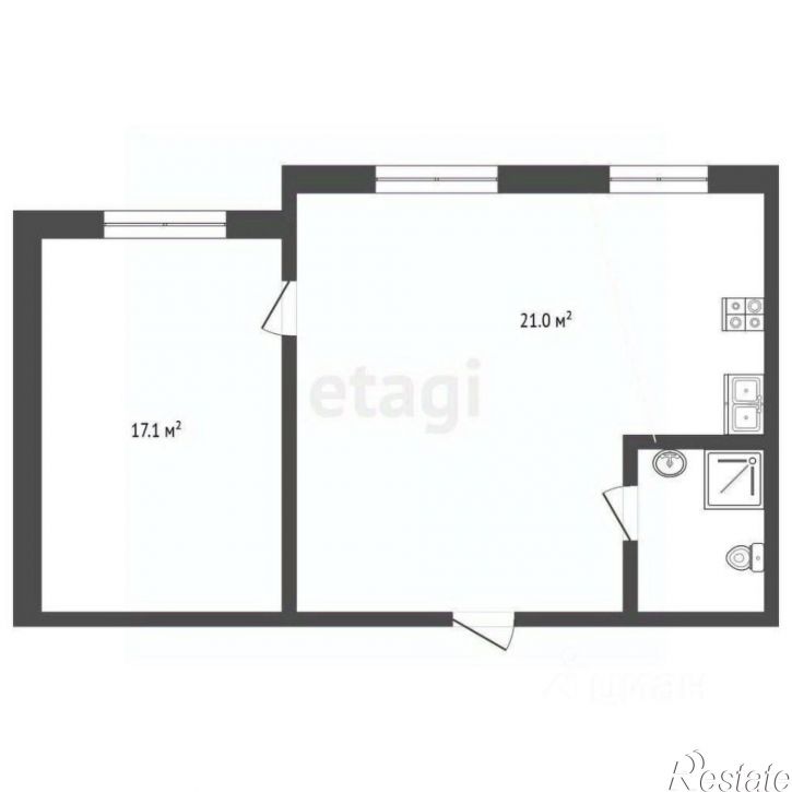 2-комн квартира просека 9-я, 21 1,  д. 21 1,  к. 1