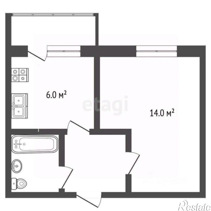 1-комн квартира ул Василия Татищева, 8,  д. 8