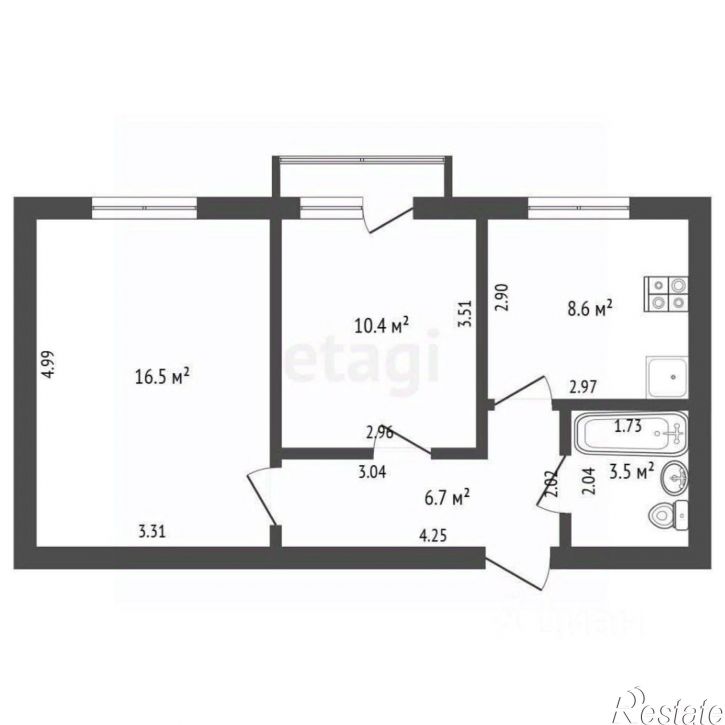 2-комн квартира городской округ Самара
