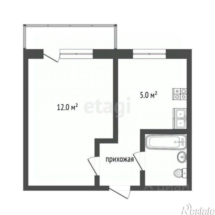 1-комн квартира улица Дыбенко, 124,  д. 124