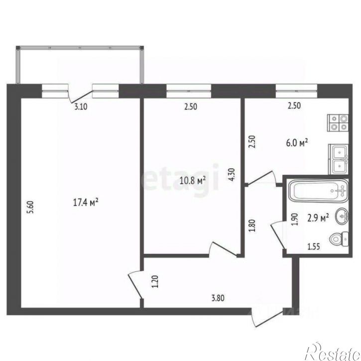 2-комн квартира ул Мичурина, 116а,  д. 116а