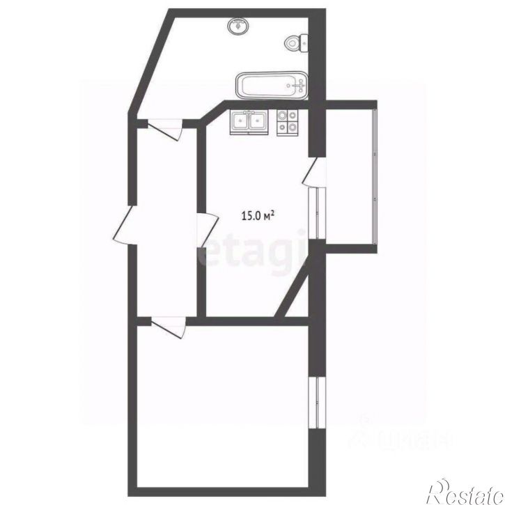 1-комн квартира улица Виталия Талабаева, 2,  д. 2