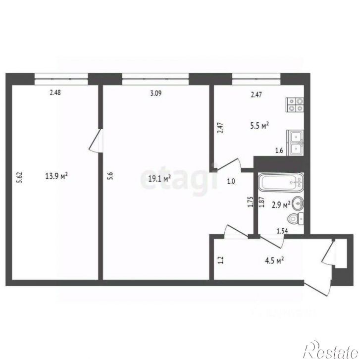 2-комн квартира Воронежская улица, 186,  д. 186