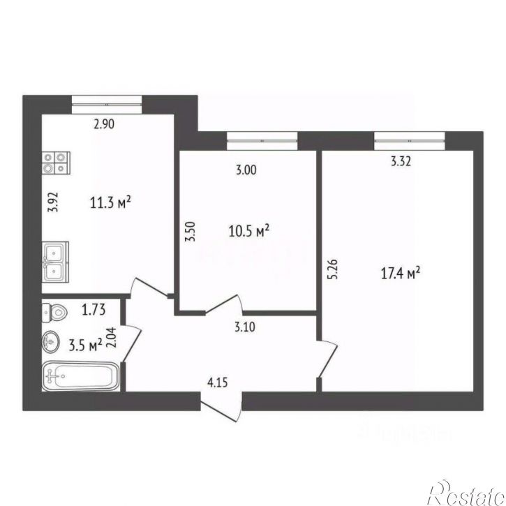 2-комн квартира улица Маршала Василевского, 7,  д. 7
