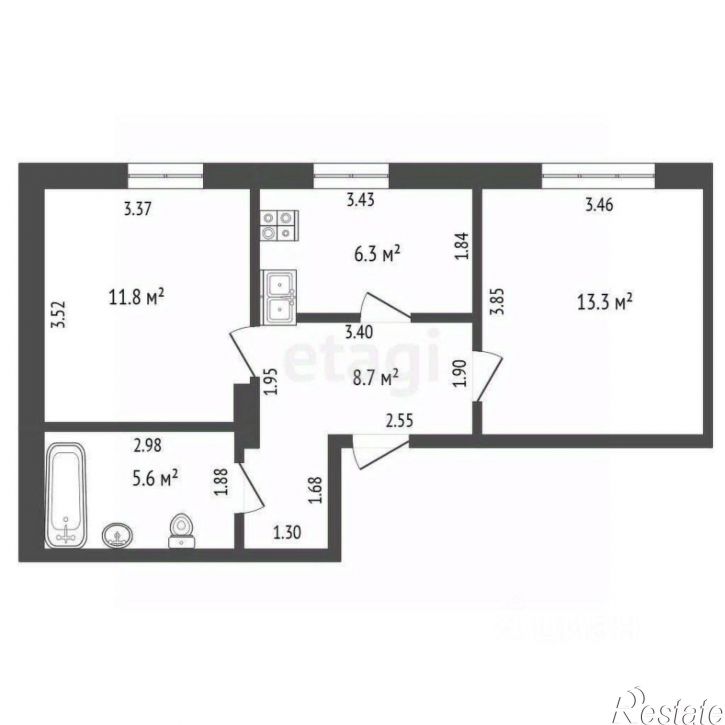 2-комн квартира ул Гагарина, 141а,  д. 141а