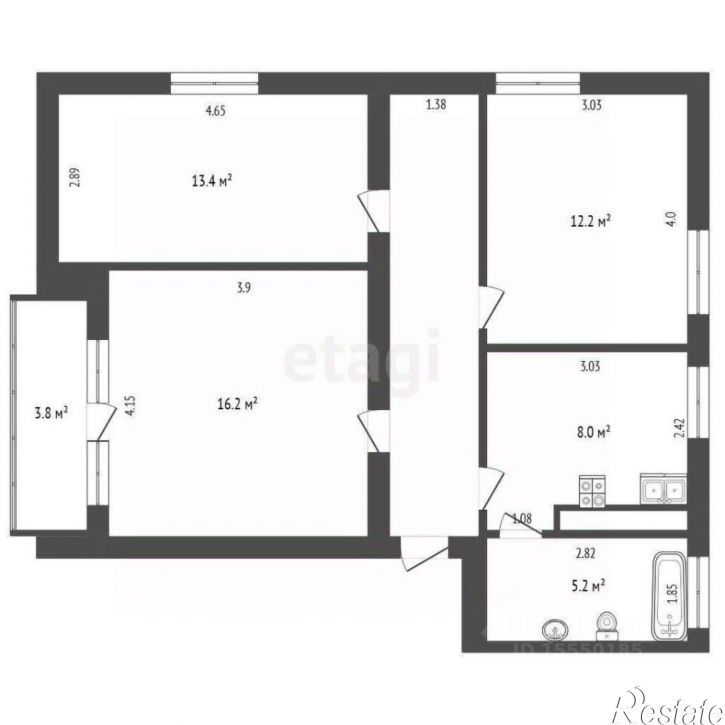 3-комн квартира Радонежская улица, 7,  д. 7