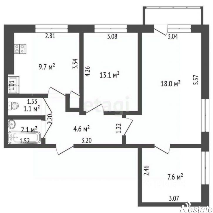 3-комн квартира Московское шоссе, 107,  д. 107