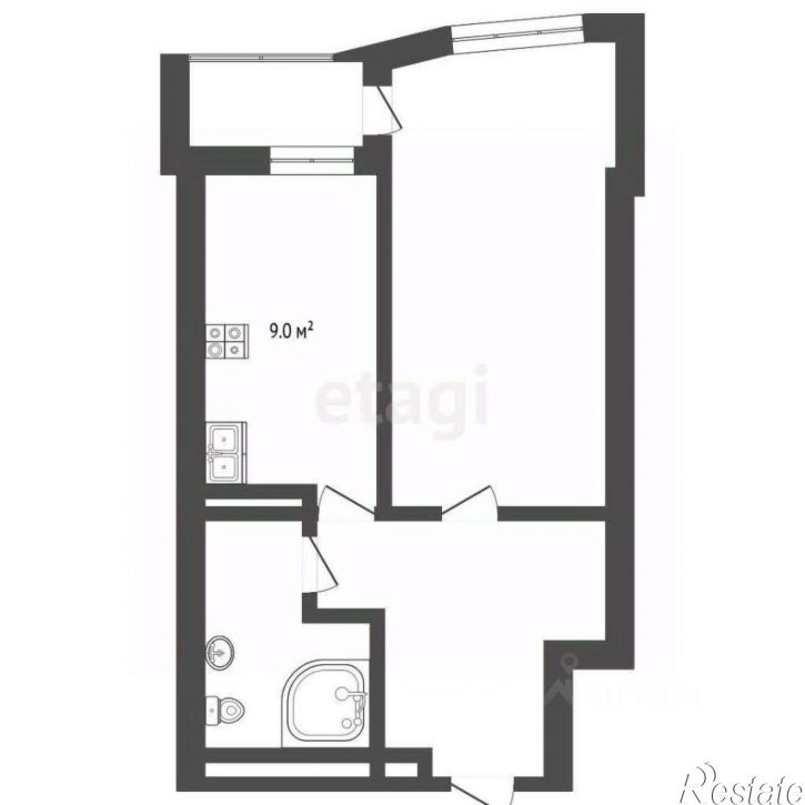 1-комн квартира улица Луначарского, 5,  д. 5