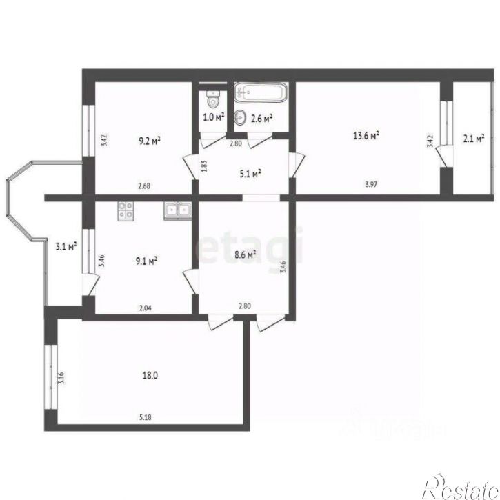 3-комн квартира Техническая улица, 1А,  д. 1А