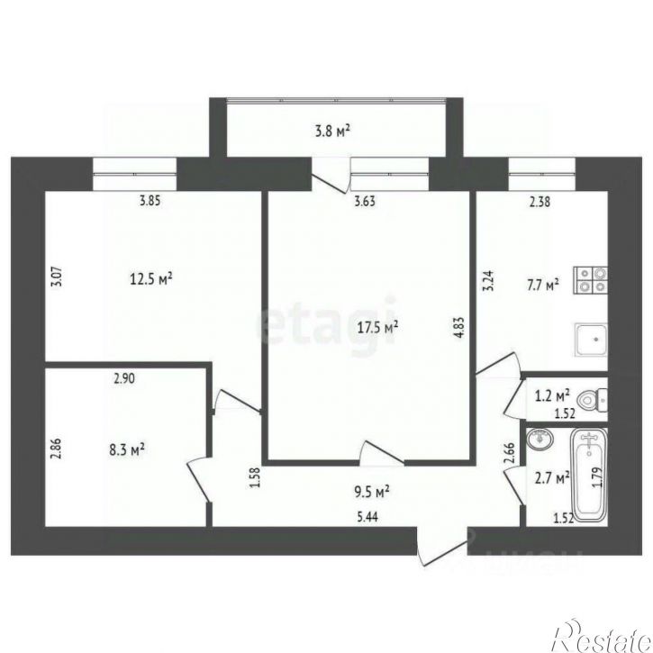 3-комн квартира ул Ерошевского, 17,  д. 17