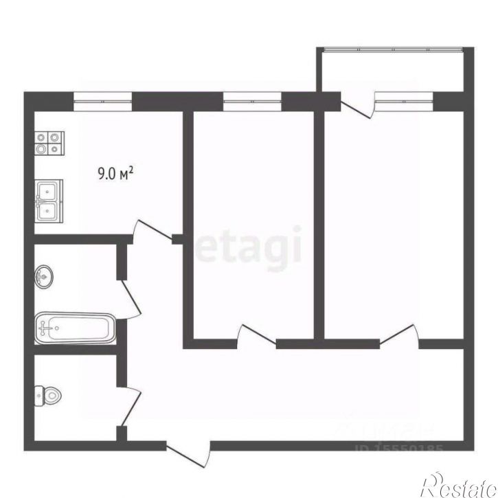 2-комн квартира ул Победы, 170,  д. 170