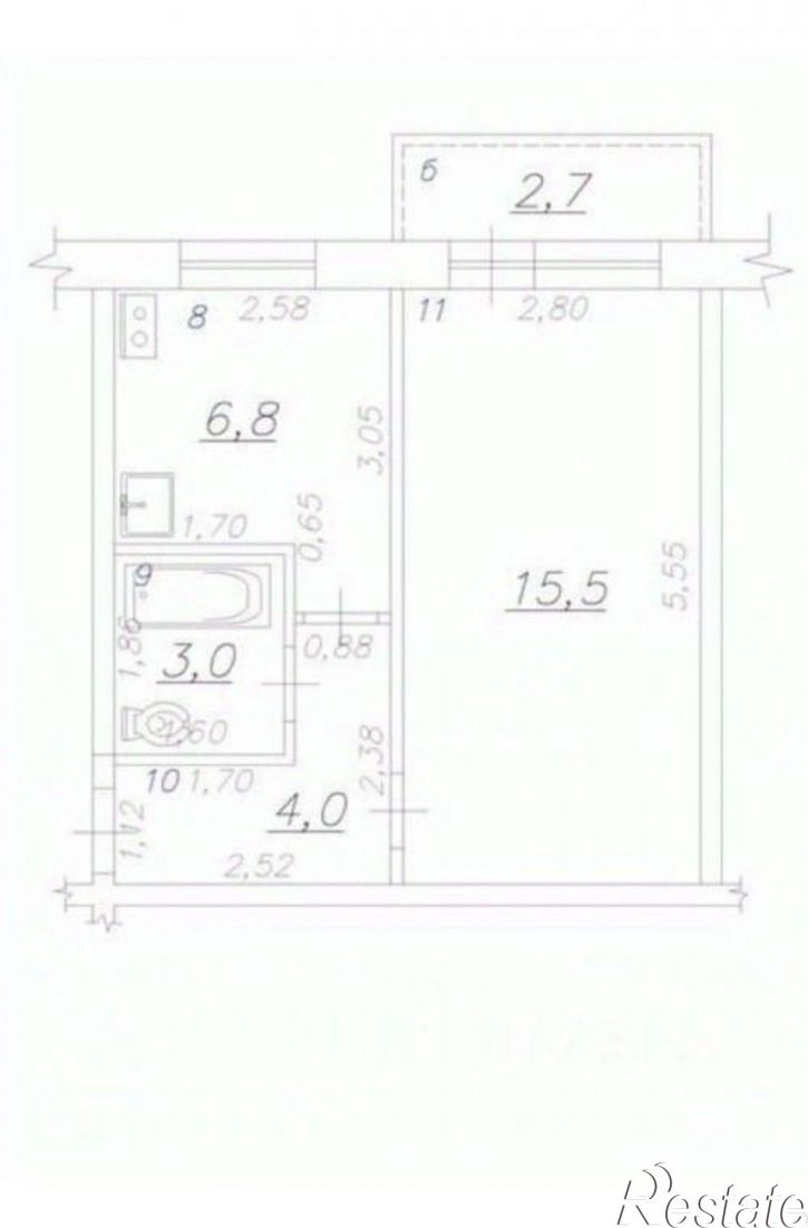 1-комн квартира поселок Яблонька, ул Дальняя, д 2