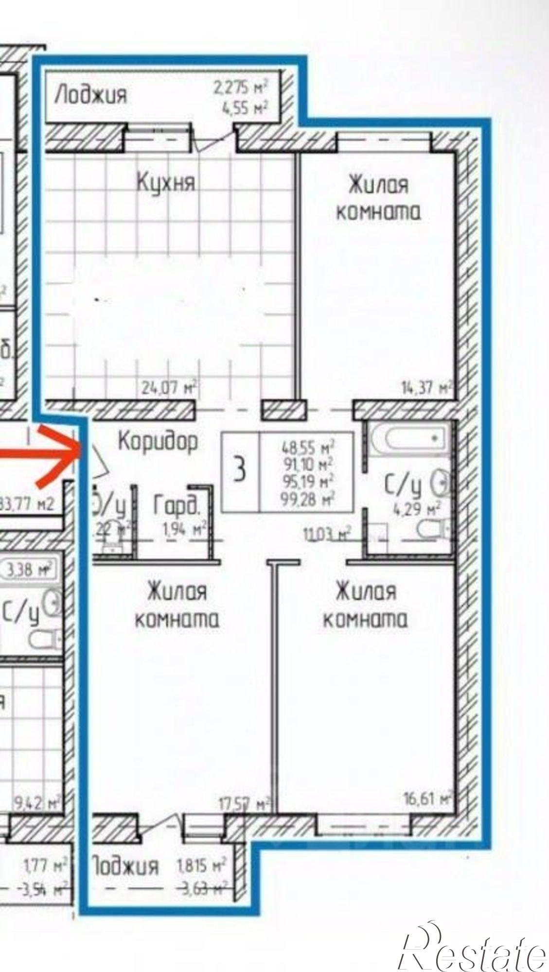 Купить квартиру за 9 000 000 рублей на поселок Мехзавод, 1-й кв-л, д 76
