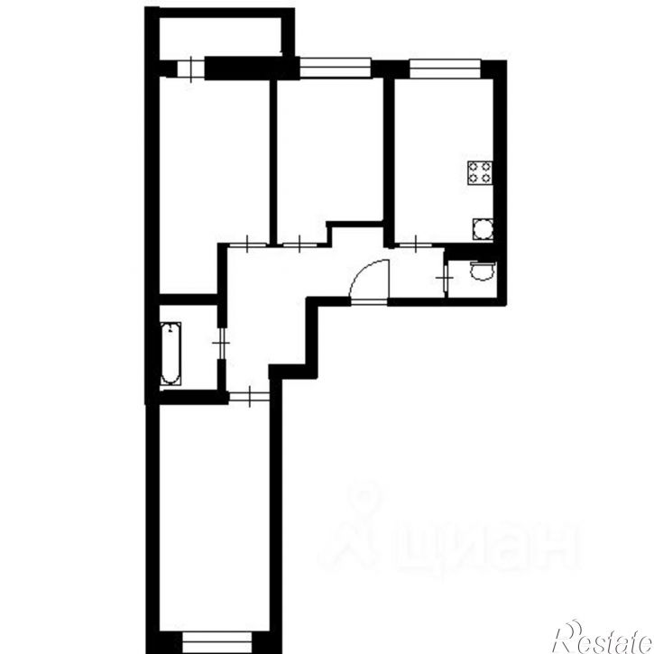 2-комн квартира Партизанская улица, 122,  д. 122