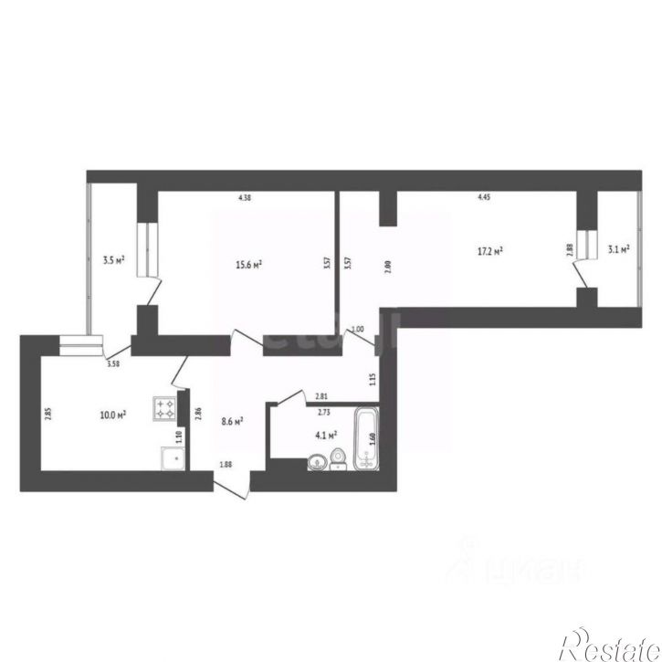 2-комн квартира улица Дыбенко, 120,  д. 120