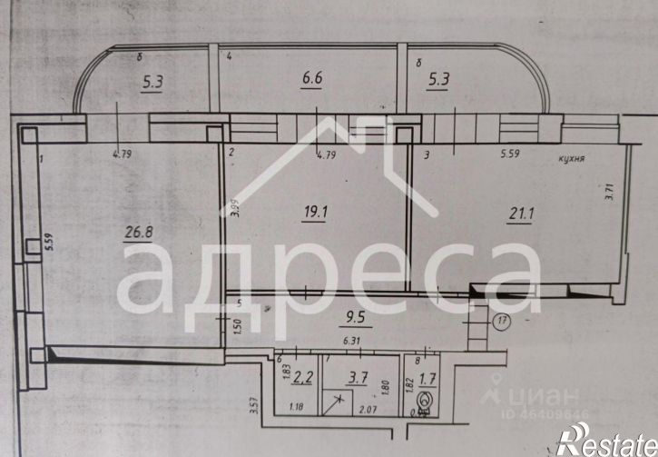 2-комн квартира Некрасовская улица, 82,  д. 82