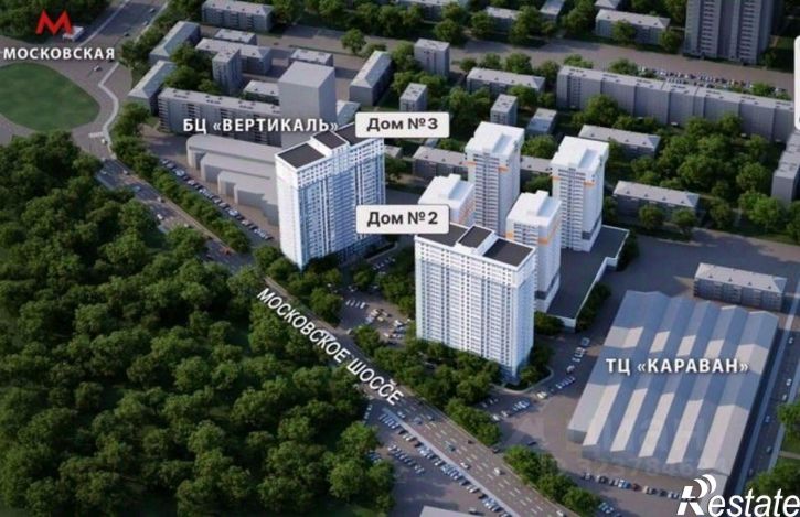 1-комн квартира Московское шоссе, 3,  д. 3