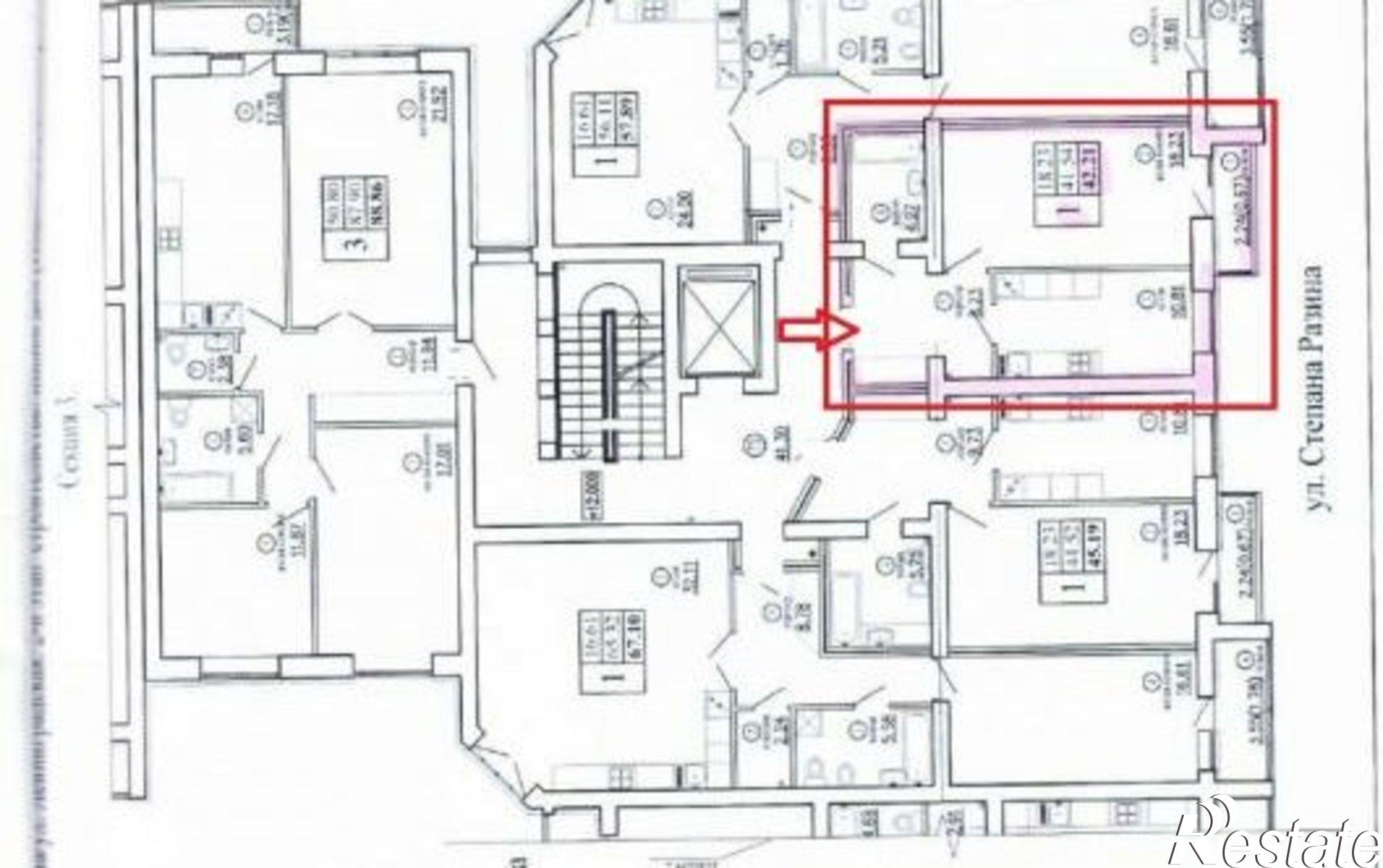 Купить квартиру за 9 000 000 рублей на ул Степана Разина, 116