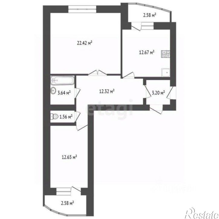 2-комн квартира Демократическая улица (дублёр), 39,  д. 39