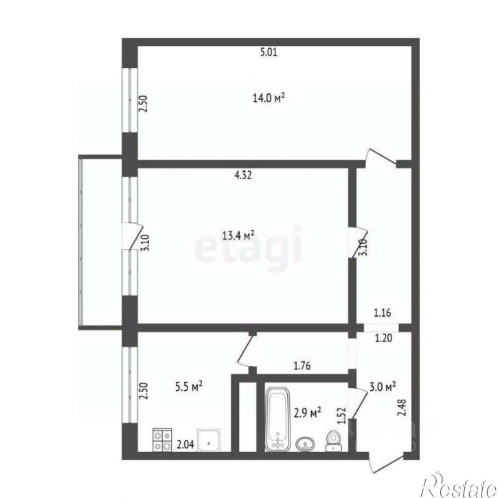 2-комн квартира ул Георгия Ратнера, 19,  д. 19