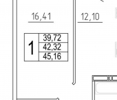 1-комн, 45 кв м, этаж 20/26 улица Дыбенко, 11