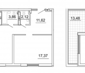 2-комн, 154 кв м, этаж 26/26 ул Дыбенко, 9