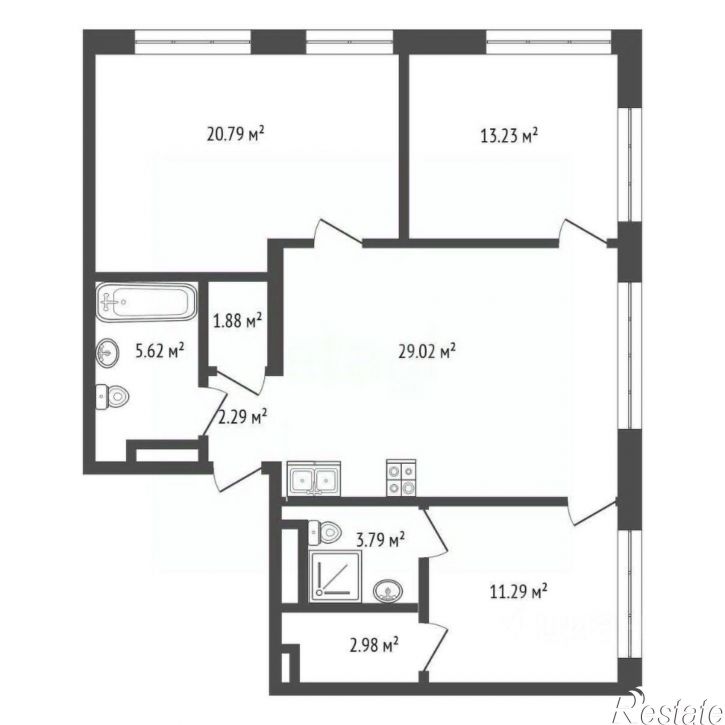 3-комн квартира в новом доме ул Ново-Садовая, 106о,  д. 106о