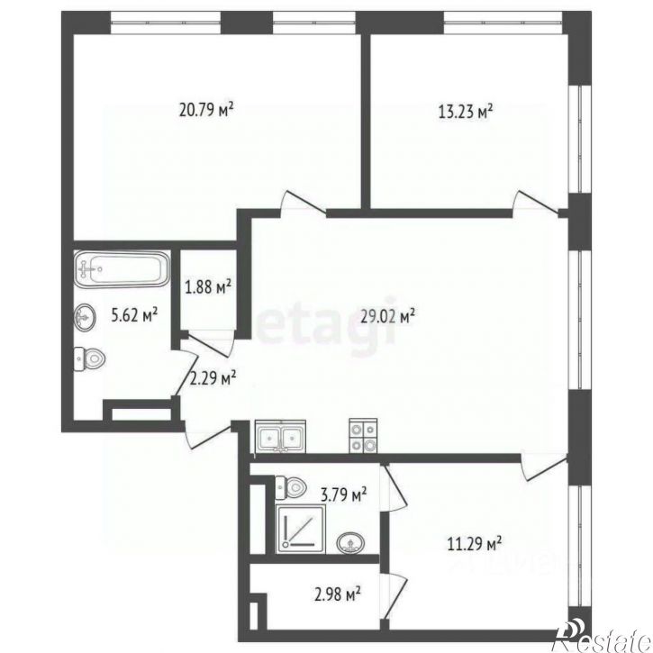 3-комн квартира в новом доме ул Ново-Садовая, 106о,  д. 106о