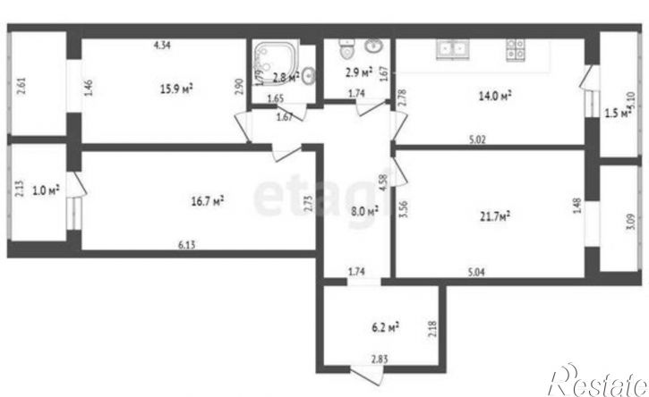 3-комн квартира улица Пушкина, 227,  д. 227
