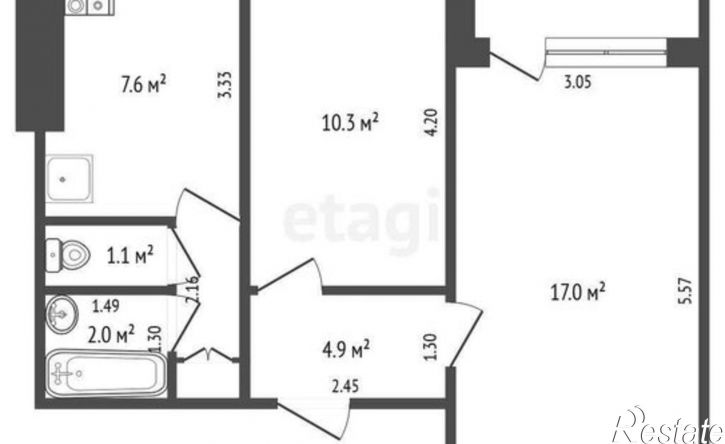 2-комн квартира улица Челюскинцев, 19,  д. 19