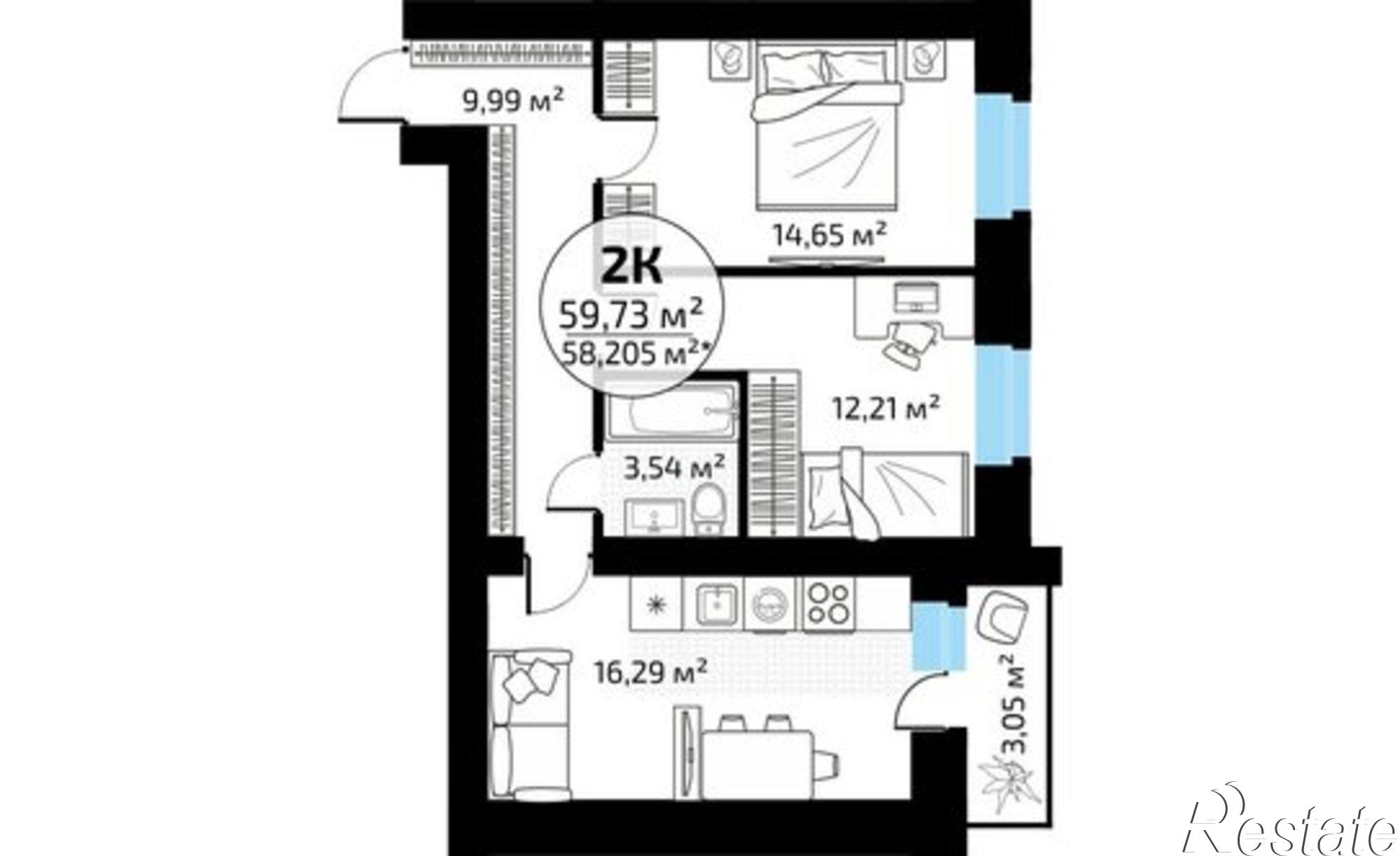 Купить квартиру за 7 912 250 рублей на посёлок Мехзавод, микрорайон Новая Самара