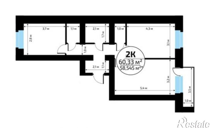 2-комн квартира в новом доме посёлок Мехзавод, микрорайон Новая Самара