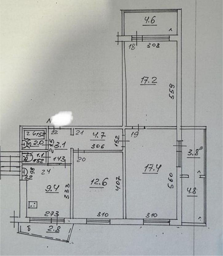 3-комн квартира Московское шоссе 16-й километр, 290