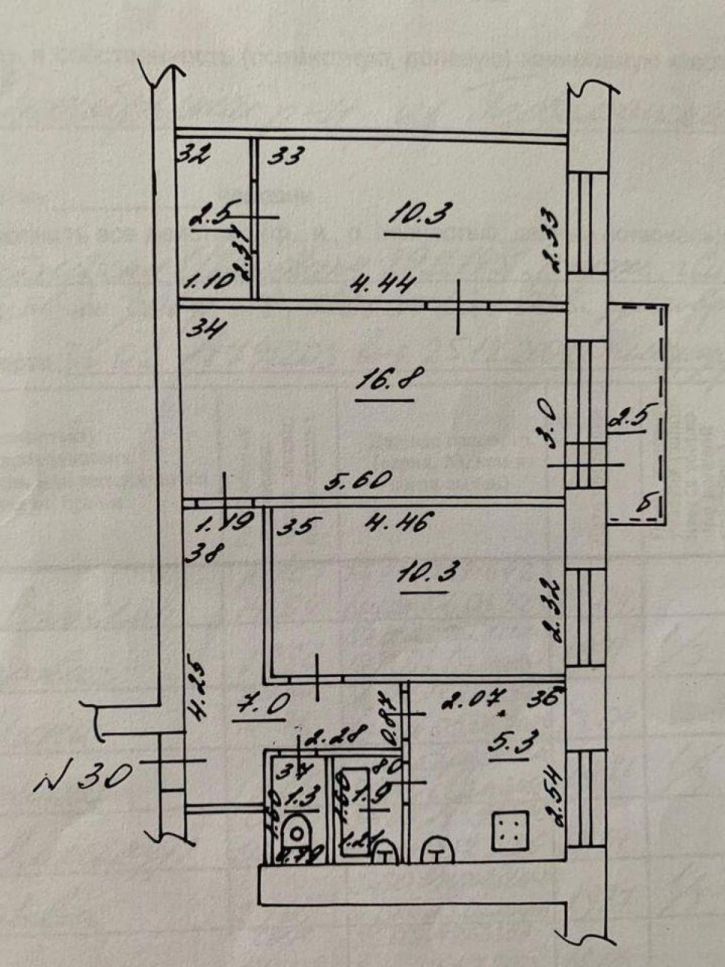 3-комн квартира Первомайская улица, 25