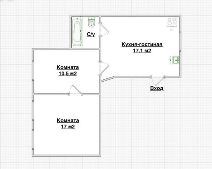 2-комн квартира Самарская улица, 92